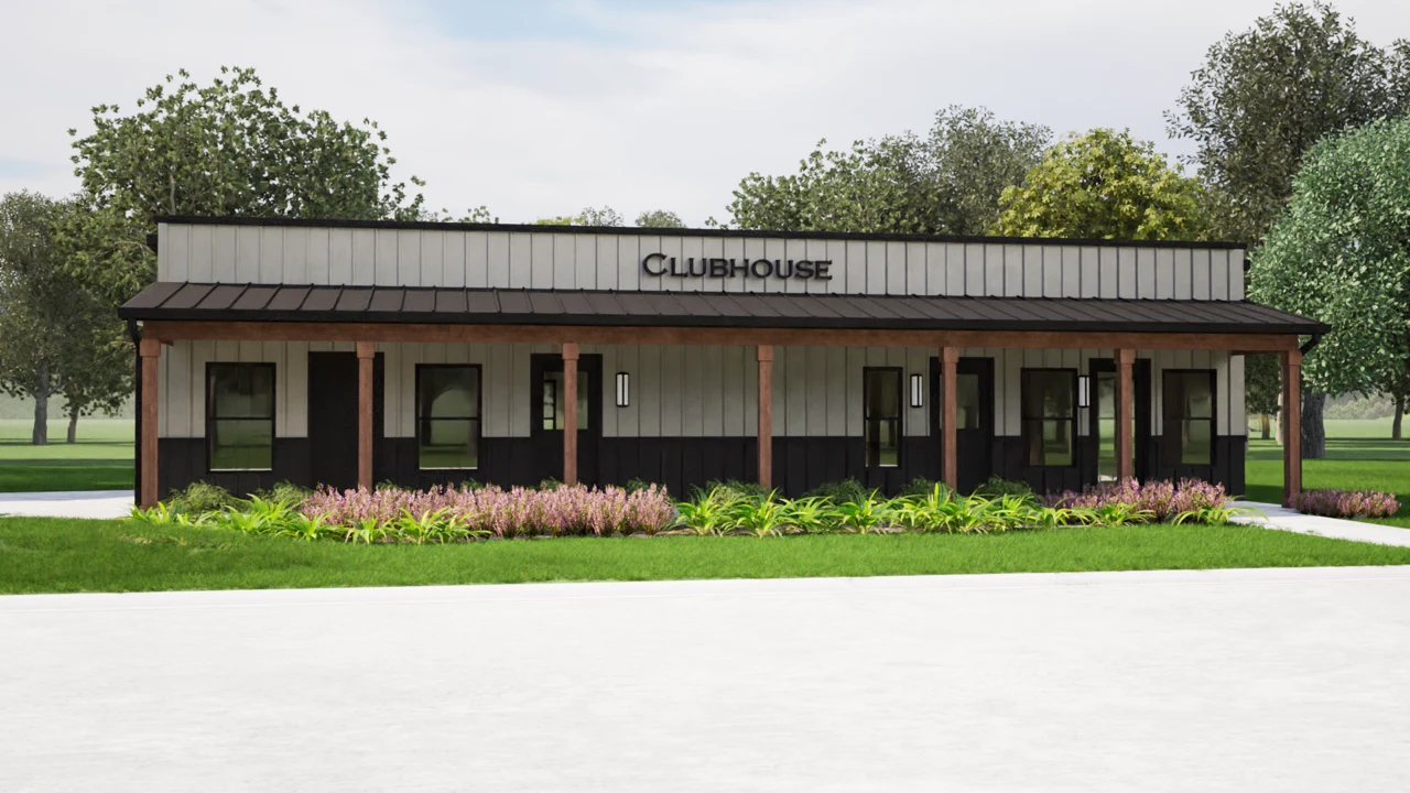 Owner-supplied architectural rendering of the Marti Drive clubhouse